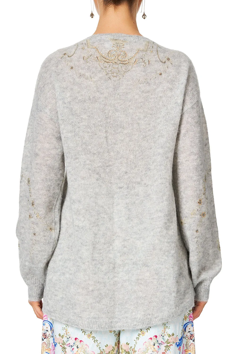 EMBELLISHED KNIT GREY