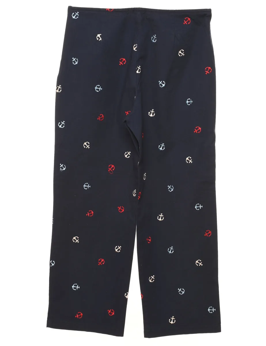 Embroidered Nautical Design Trousers - W30 L27