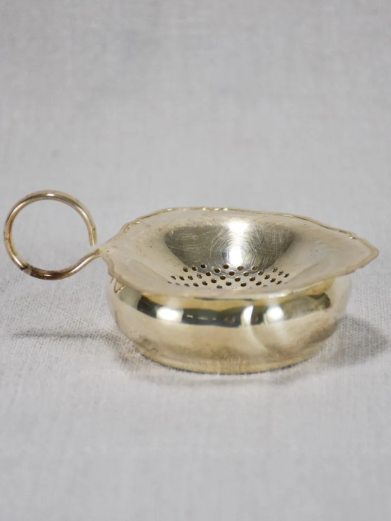 English two-piece tea strainer from the 1930's - silver plate