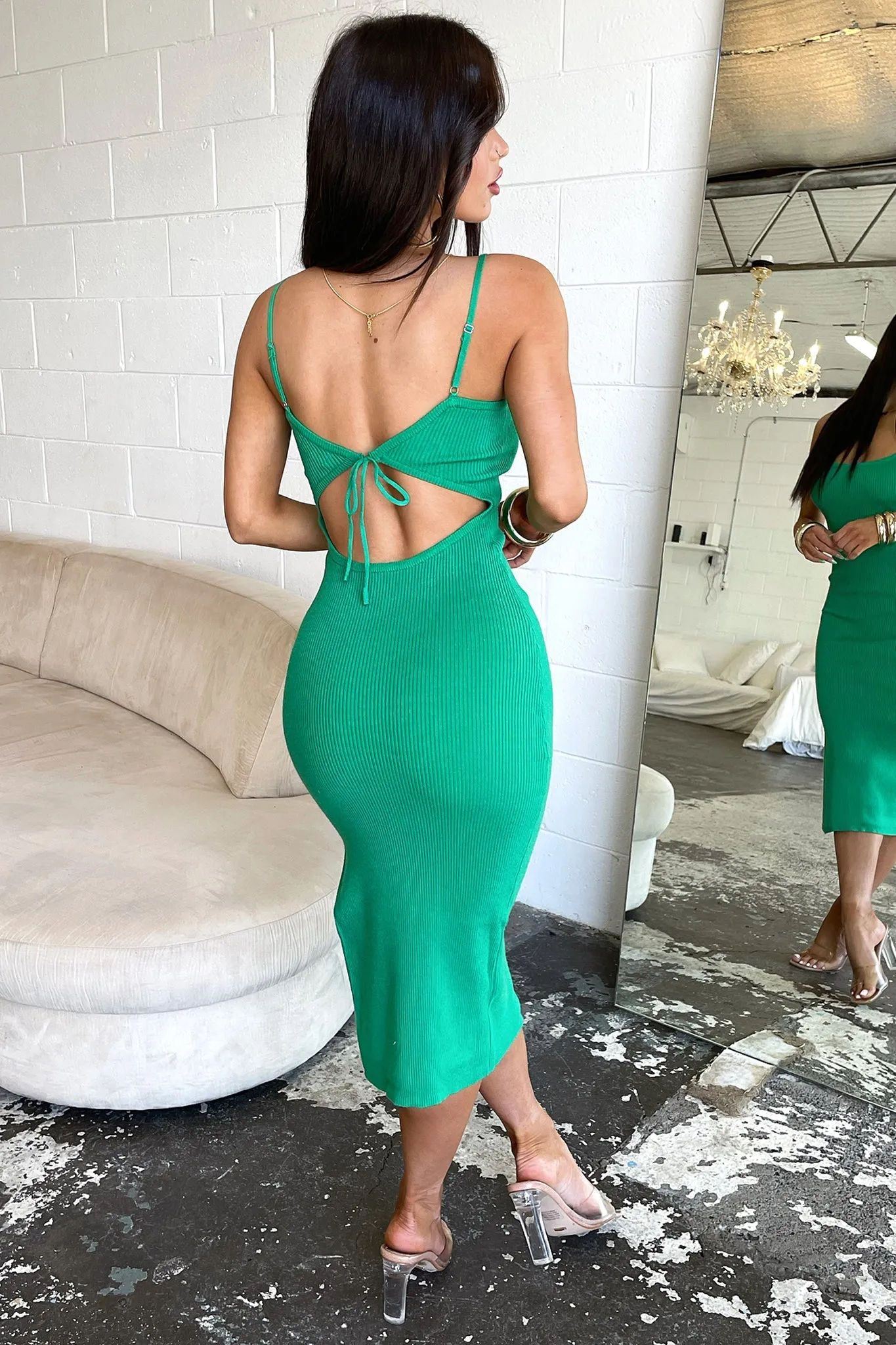 Erin Midi Dress - Dark Green