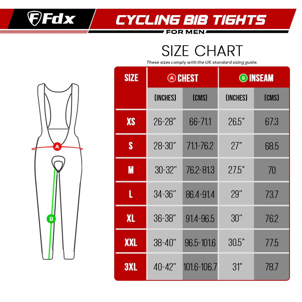 Fdx Arch Men's & Boy's Blue Thermal Padded Cycling Cargo Bib Tights