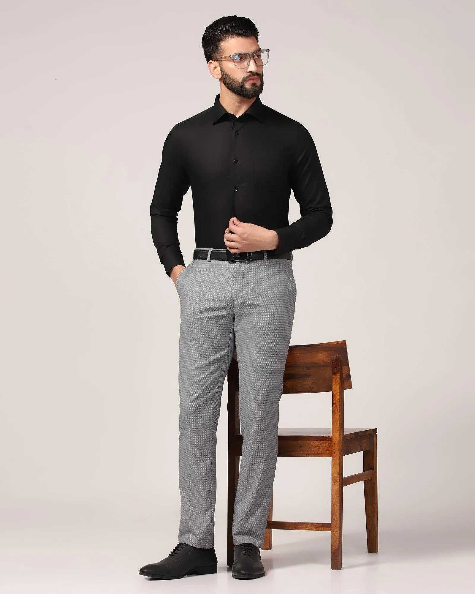 Formal Black Textured Shirt - Warren