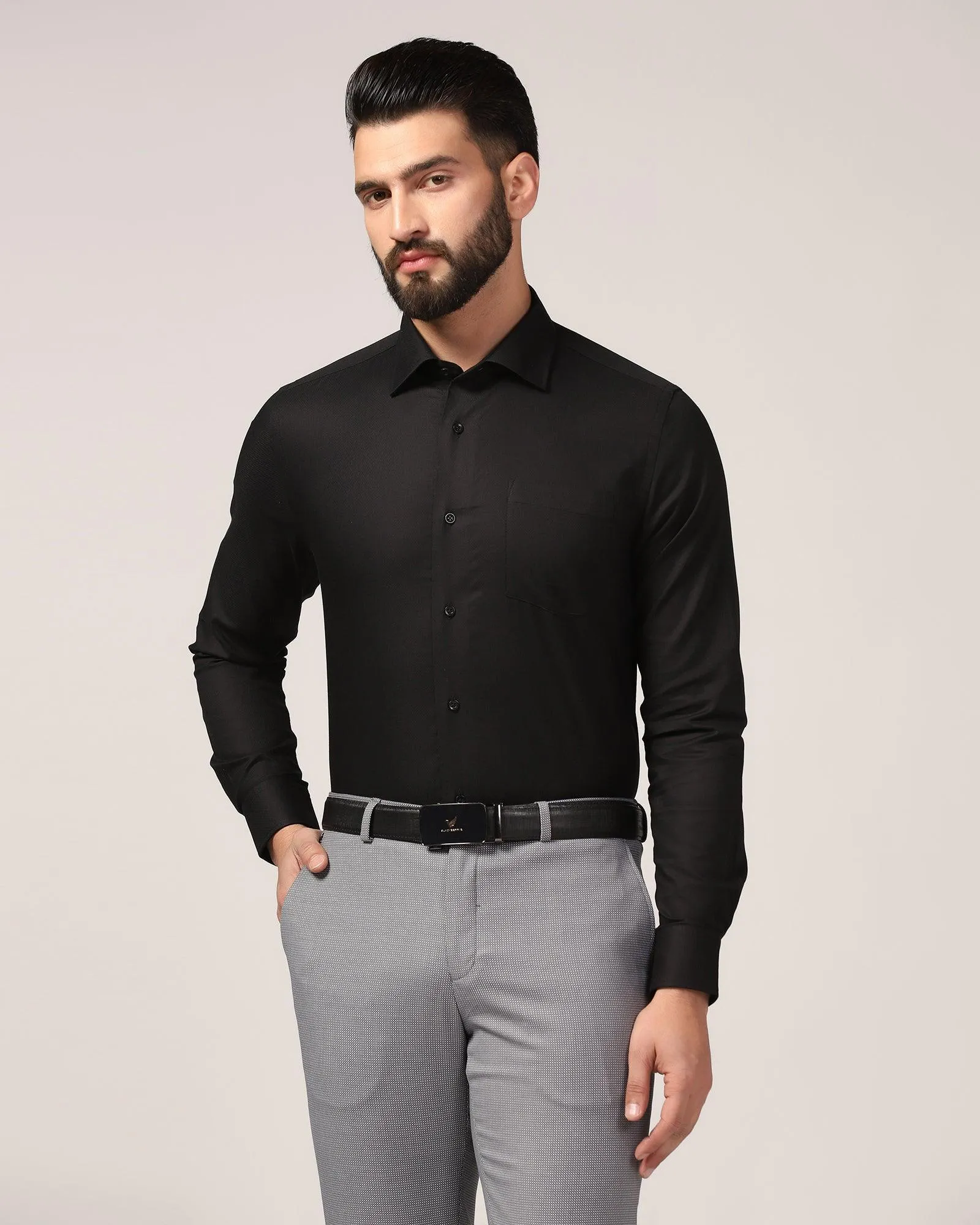 Formal Black Textured Shirt - Warren