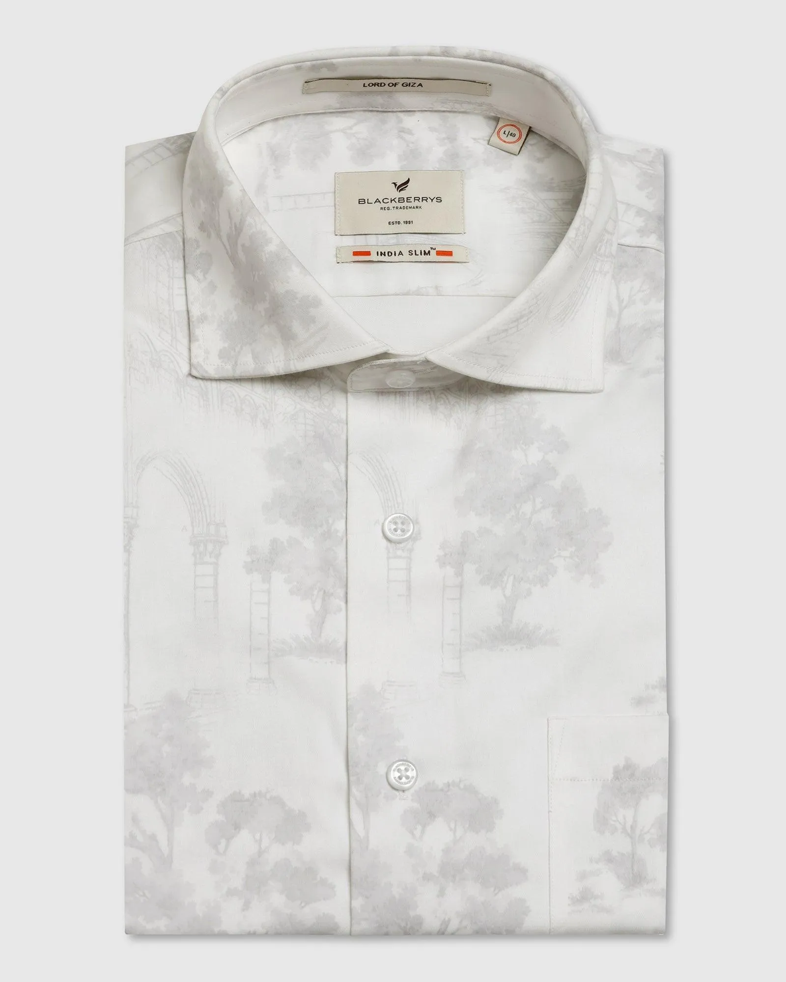 Formal Grey Printed Shirt - Forest