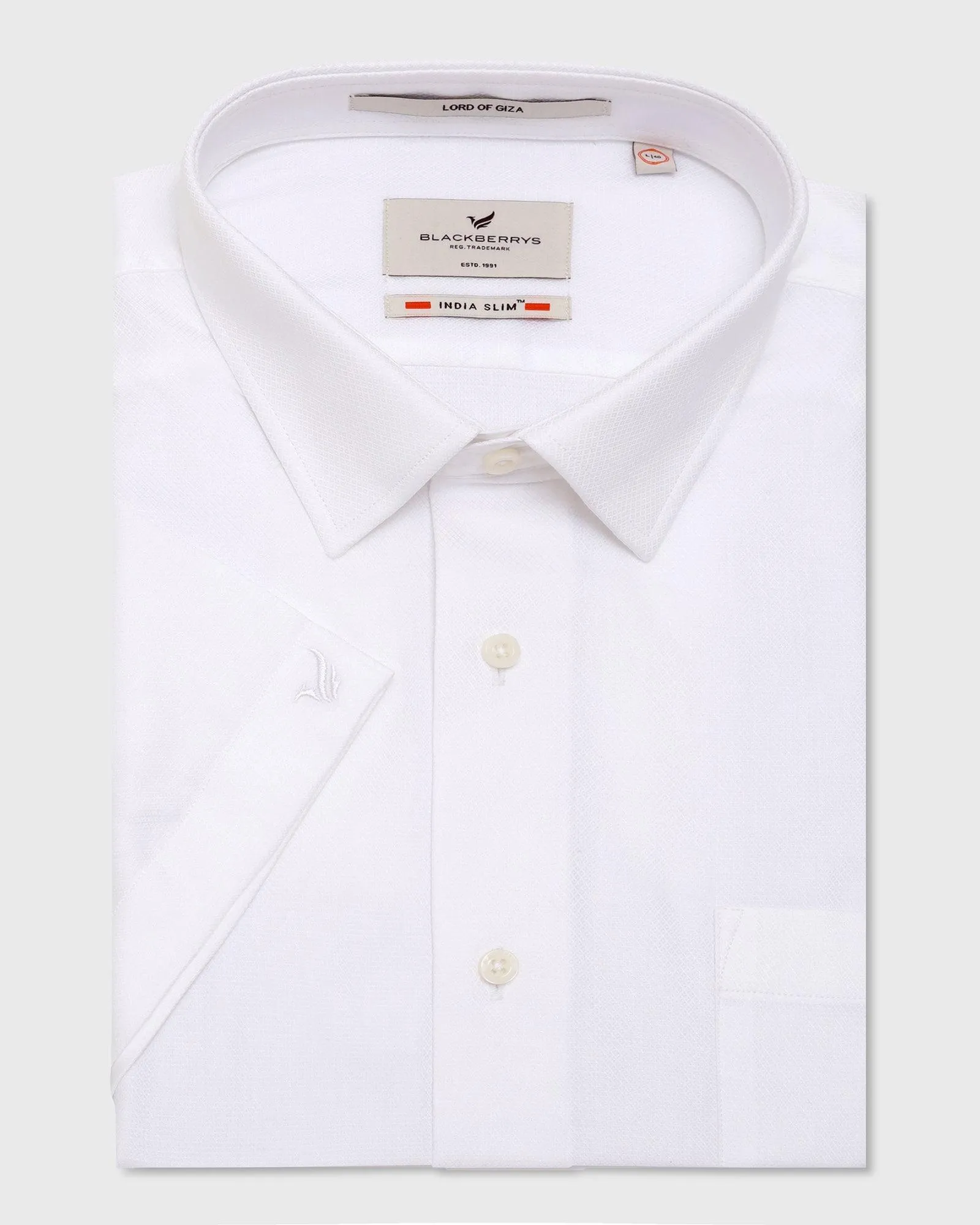 Formal Half Sleeve White Solid Shirt - Beetle