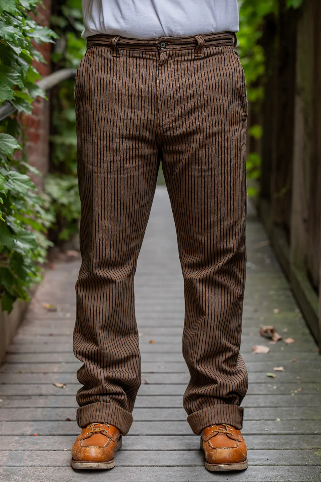 Freenote Cloth Deck Pant - Brown Herringbone Dobby