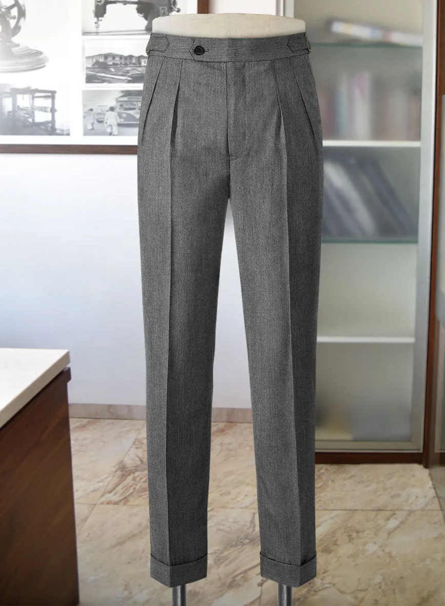 Frosted Mid Gray Terry Rayon Highland Trousers