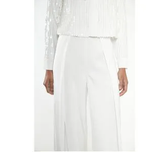 Glamorous Modest Off White Sateen Trousers