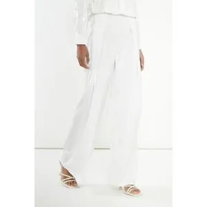 Glamorous Modest Off White Sateen Trousers