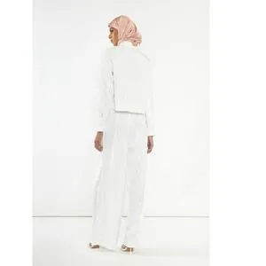 Glamorous Modest Off White Sateen Trousers