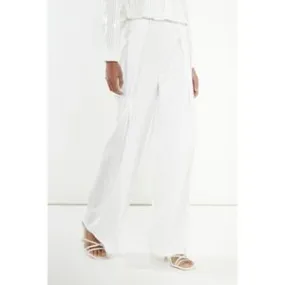 Glamorous Modest Off White Sateen Trousers