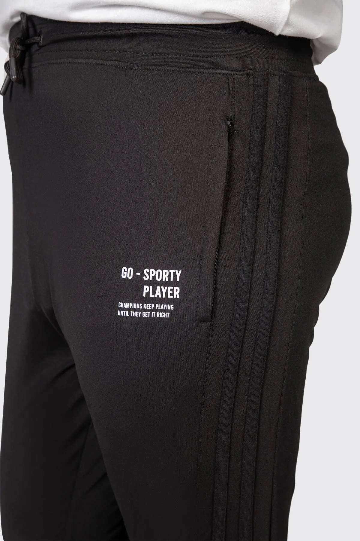 Go-Sporty Black Polyester Trousers (Plus Size) - W23 - MTR099P