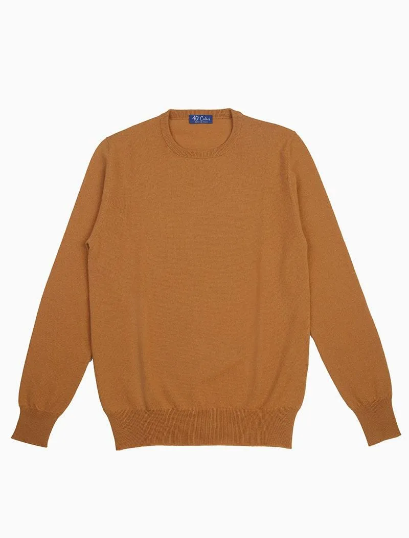 Golden Yellow Crew Neck Cashmere Jumper