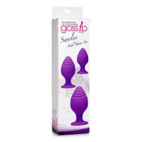 Gossip Swirlies Anal Plug Trio Set Silicone Violet