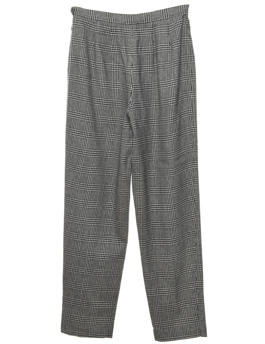 Grey, Black & White Dogtooth Trousers - W28 L30