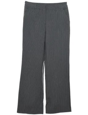 Grey Striped Trousers - W30 L30