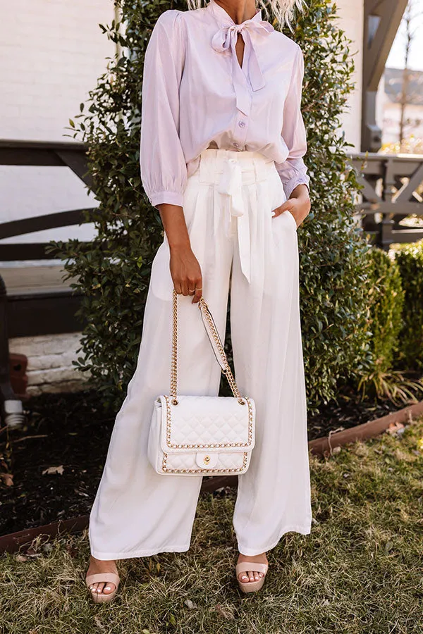 Hazelle High Waist Trousers In White