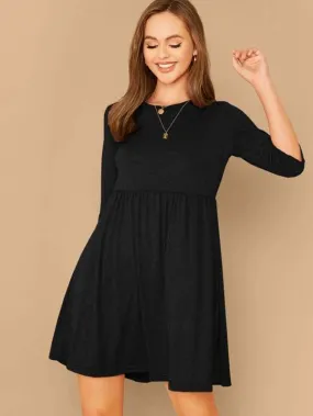 Heather Knit Flare Tee Dress