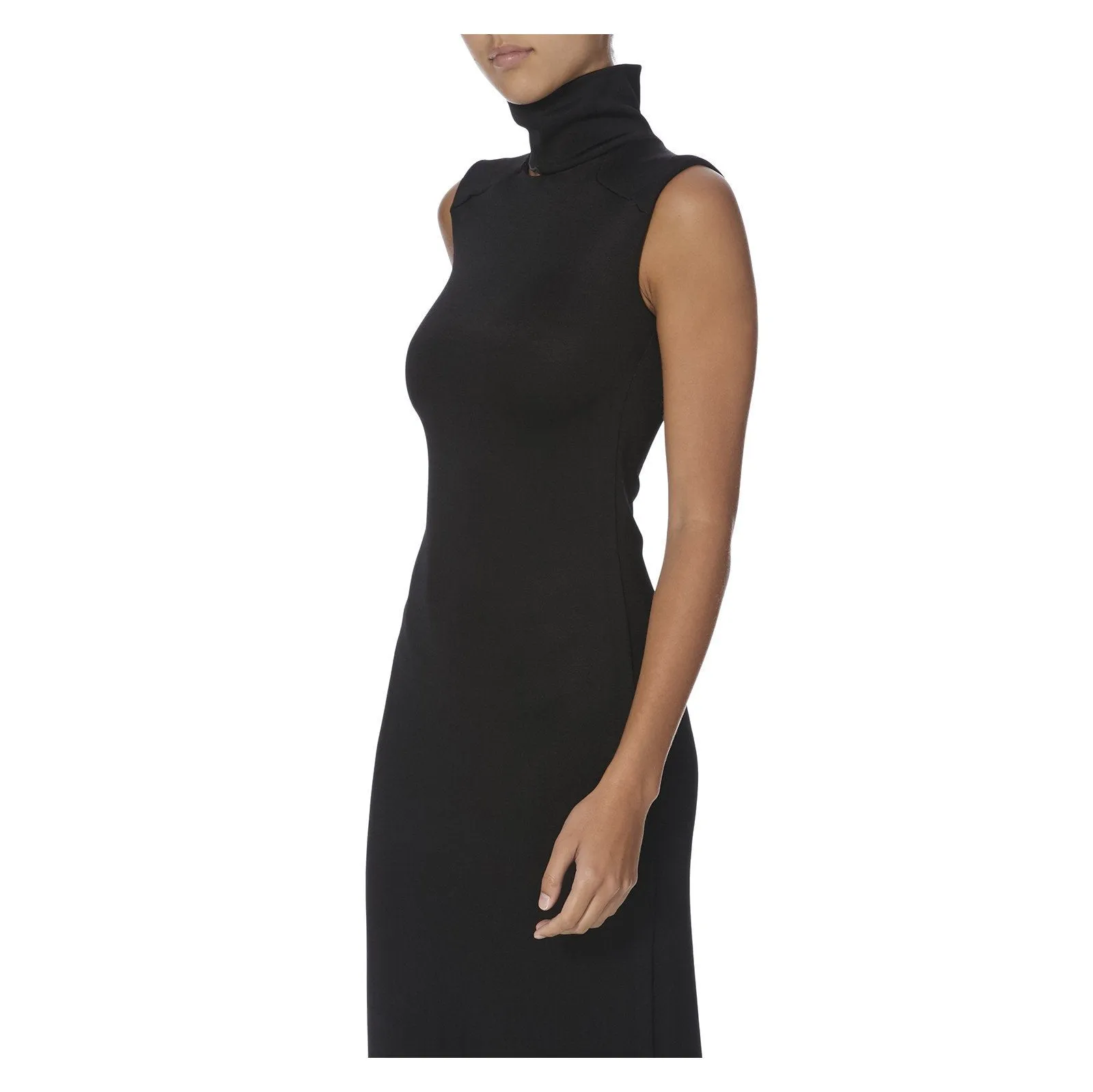 HIGH-NECK STRETCH-KNIT DRESS