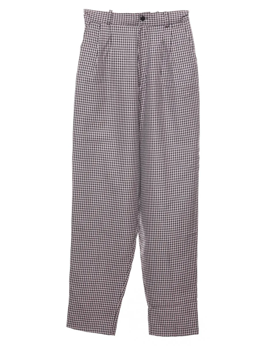 High waist Checked Trousers - W24 L29