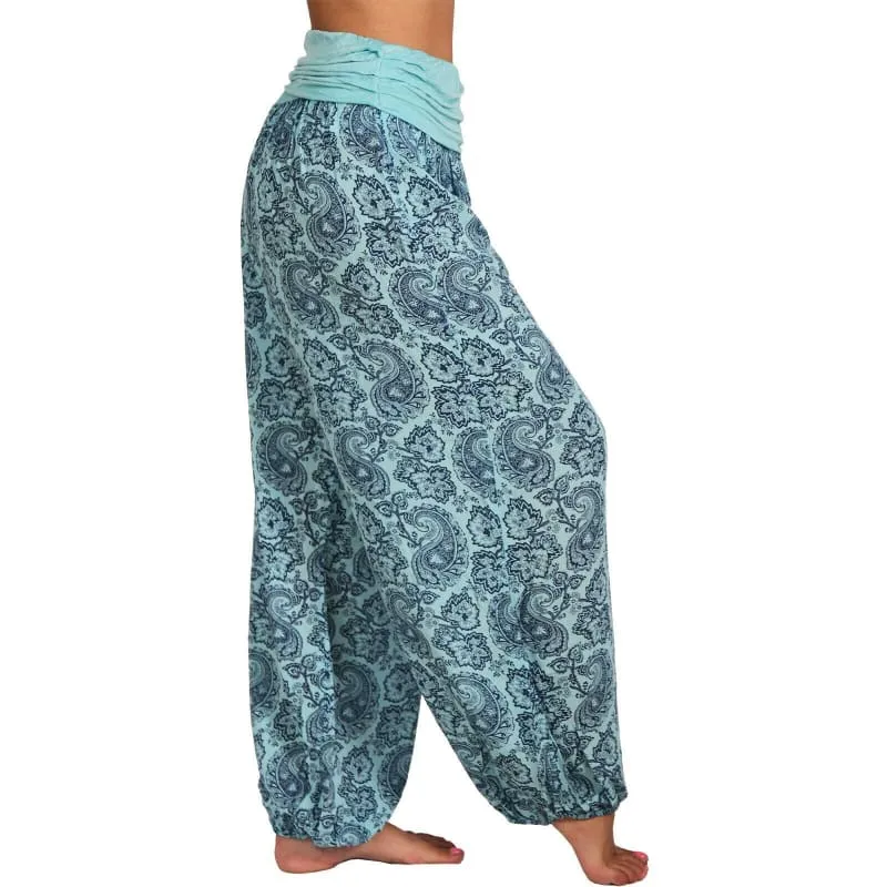 High Waist Printed Trousers with Long Wide Leg for Comfortable Style