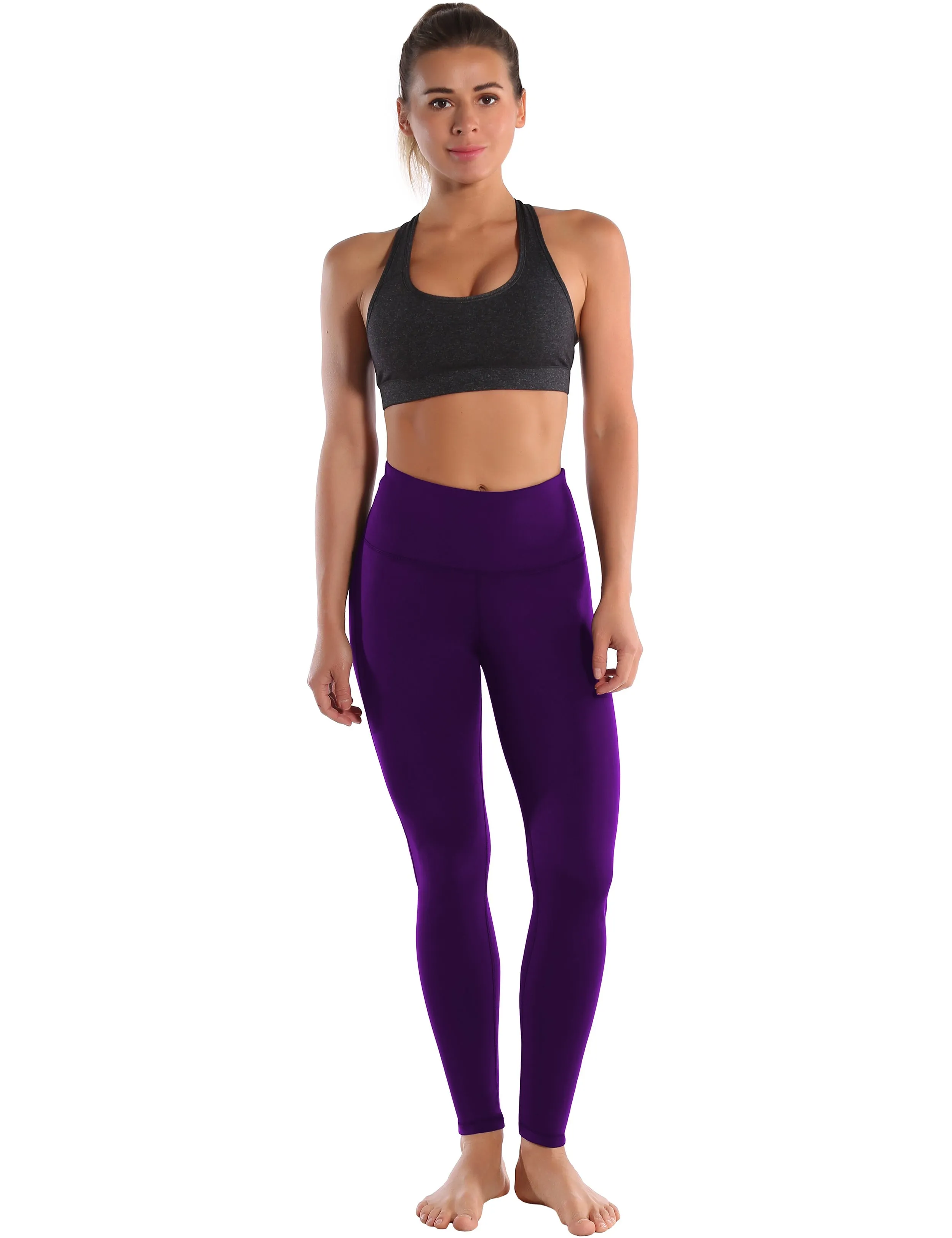 High Waist Side Line Pilates Pants eggplantpurple_Pilates