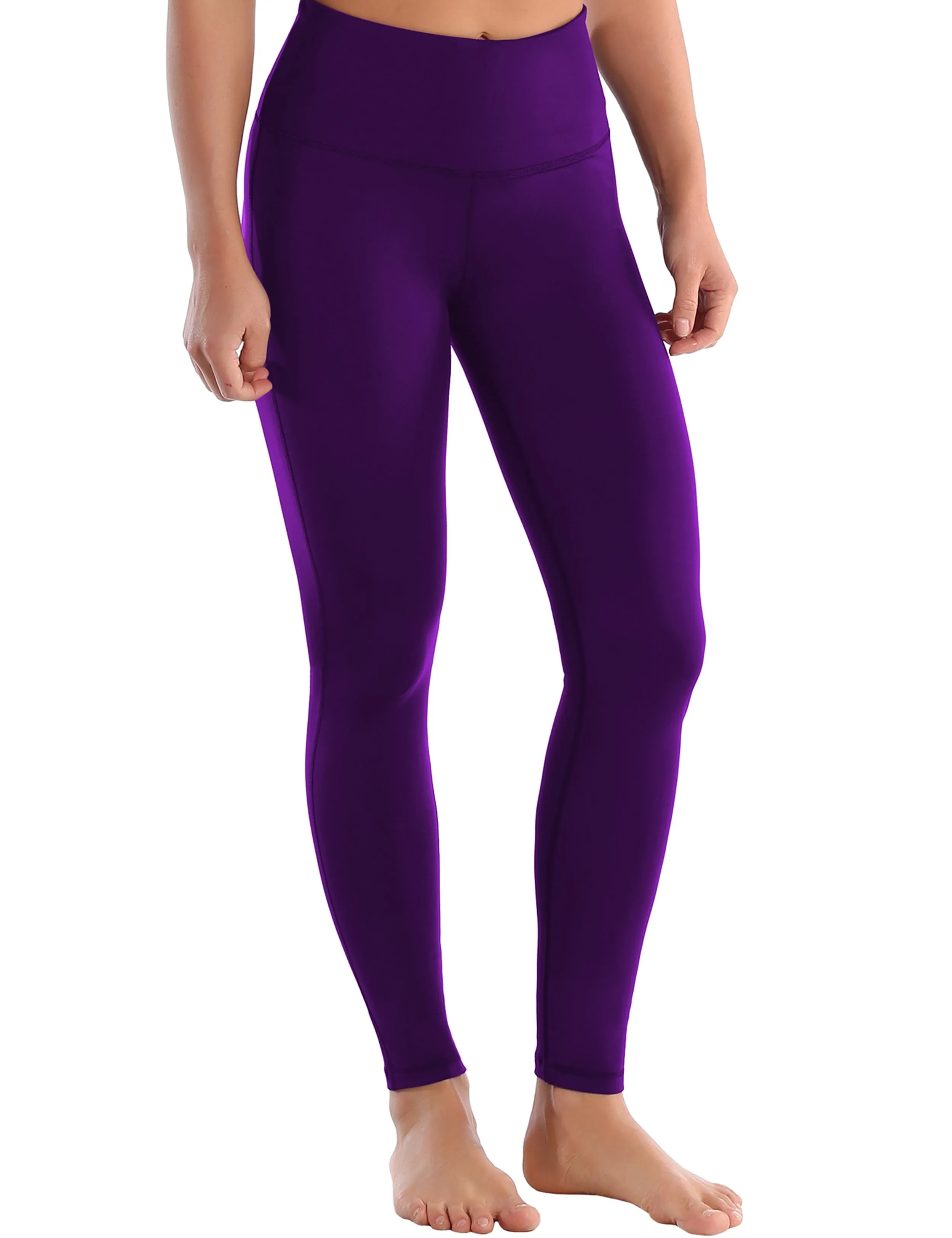 High Waist Side Line Pilates Pants eggplantpurple_Pilates