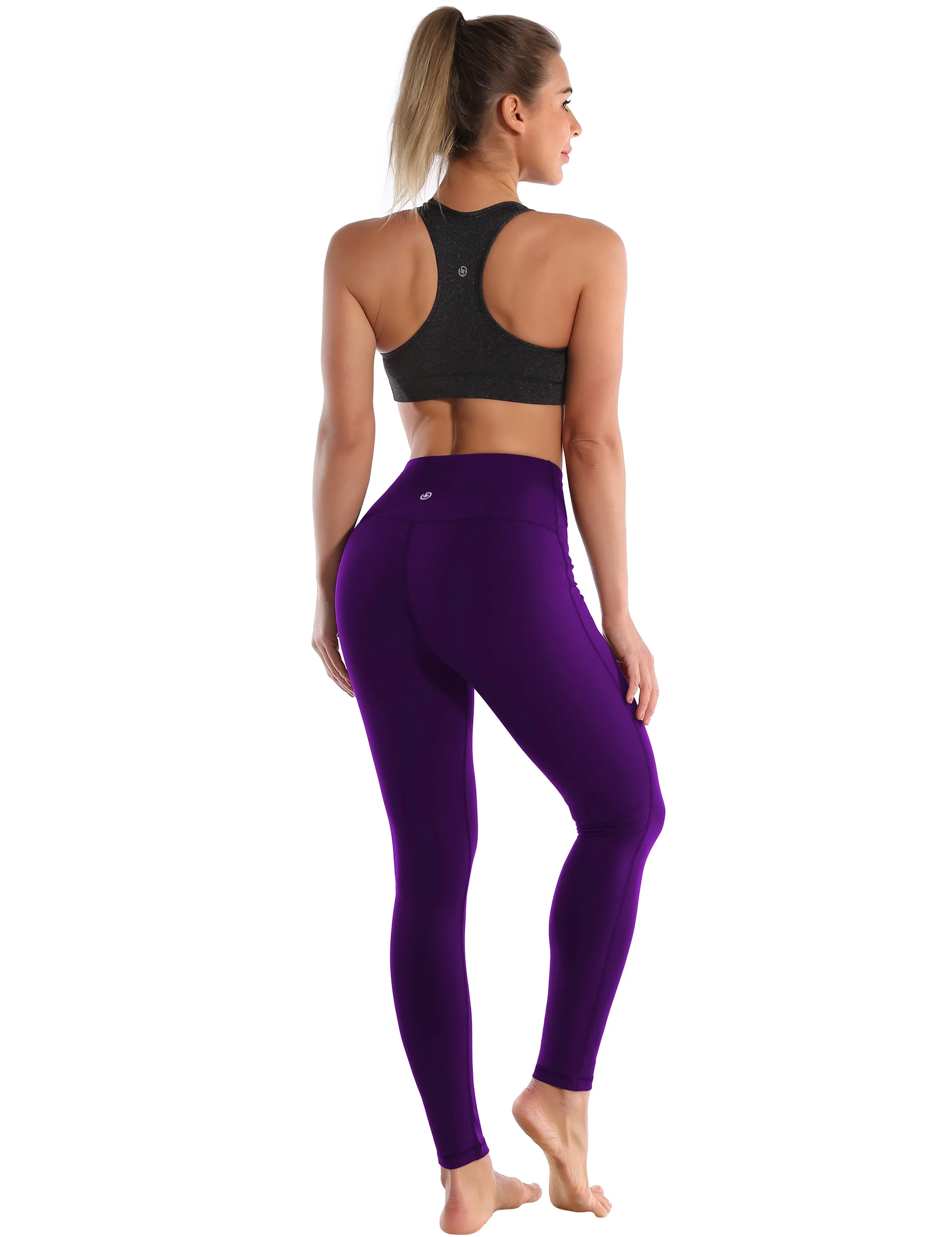 High Waist Side Line Pilates Pants eggplantpurple_Pilates