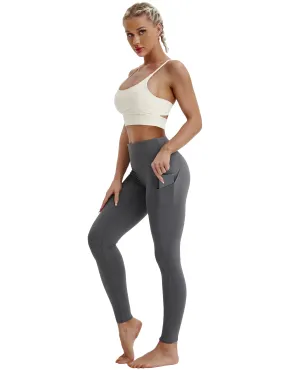 High Waist Side Pockets Gym Pants shadowcharcoal_Gym