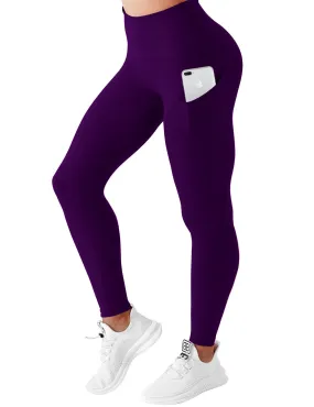 High Waist Side Pockets Jogging Pants eggplantpurple_Jogging