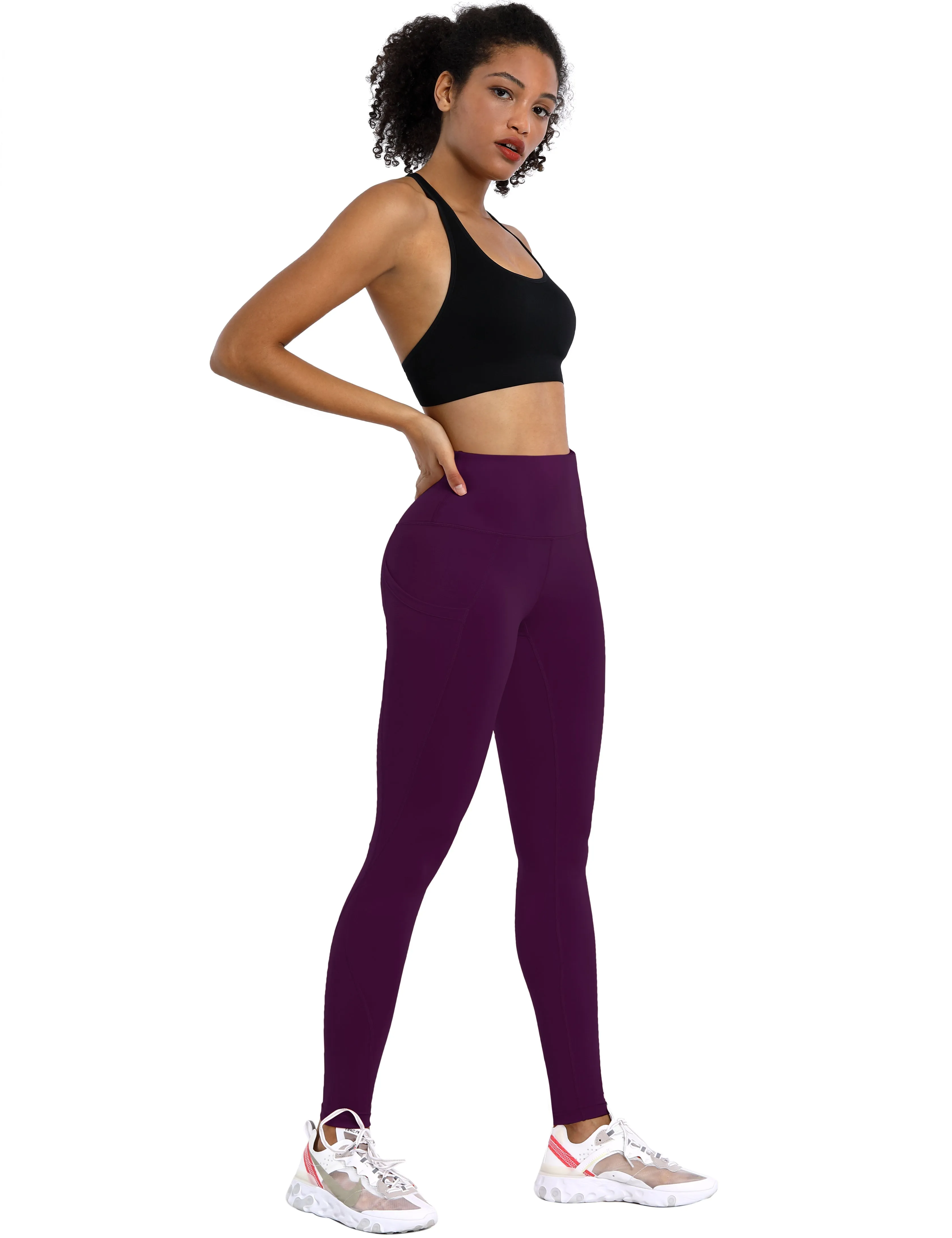 High Waist Side Pockets Pilates Pants plum_Pilates