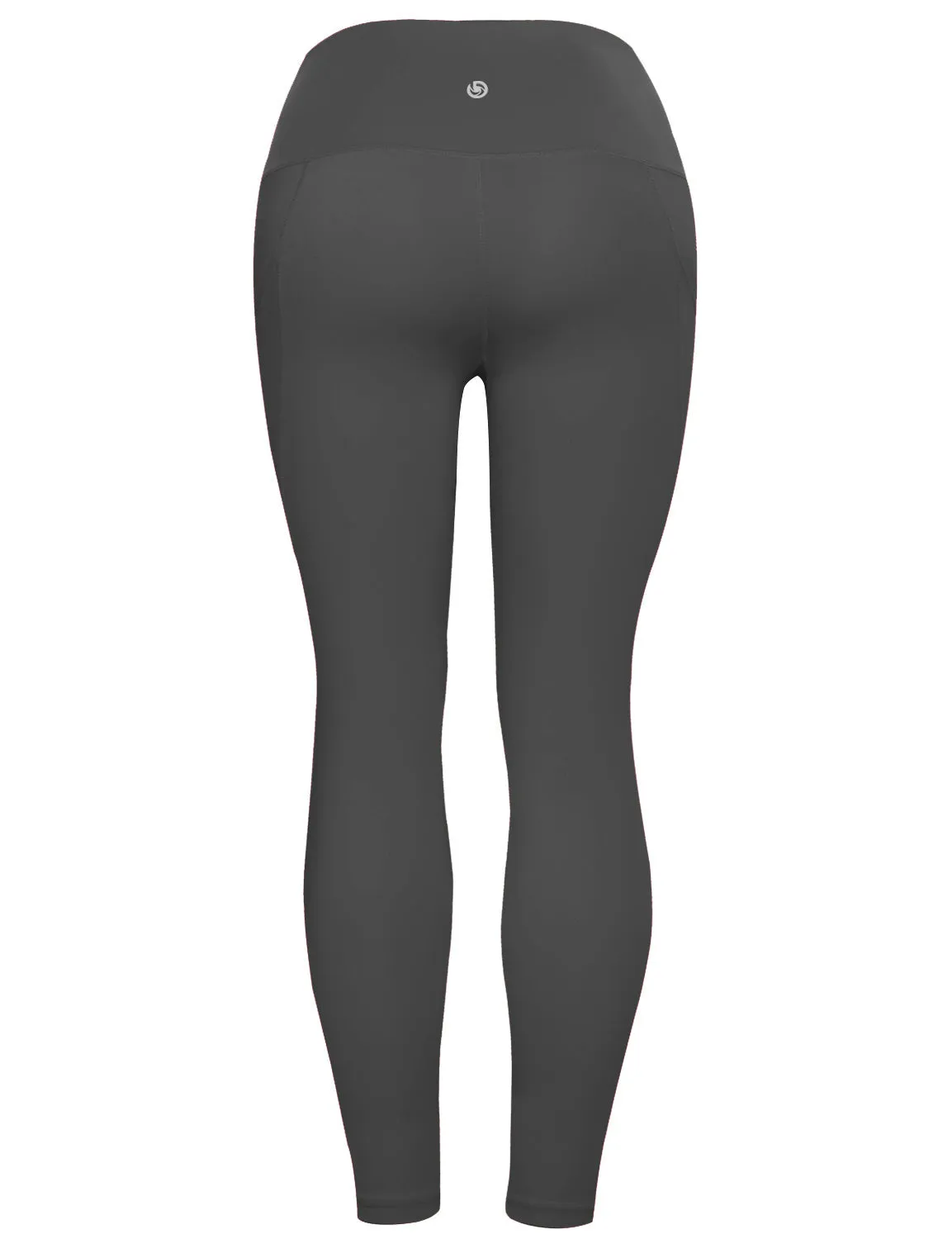 High Waist Side Pockets Running Pants irongrey_Running