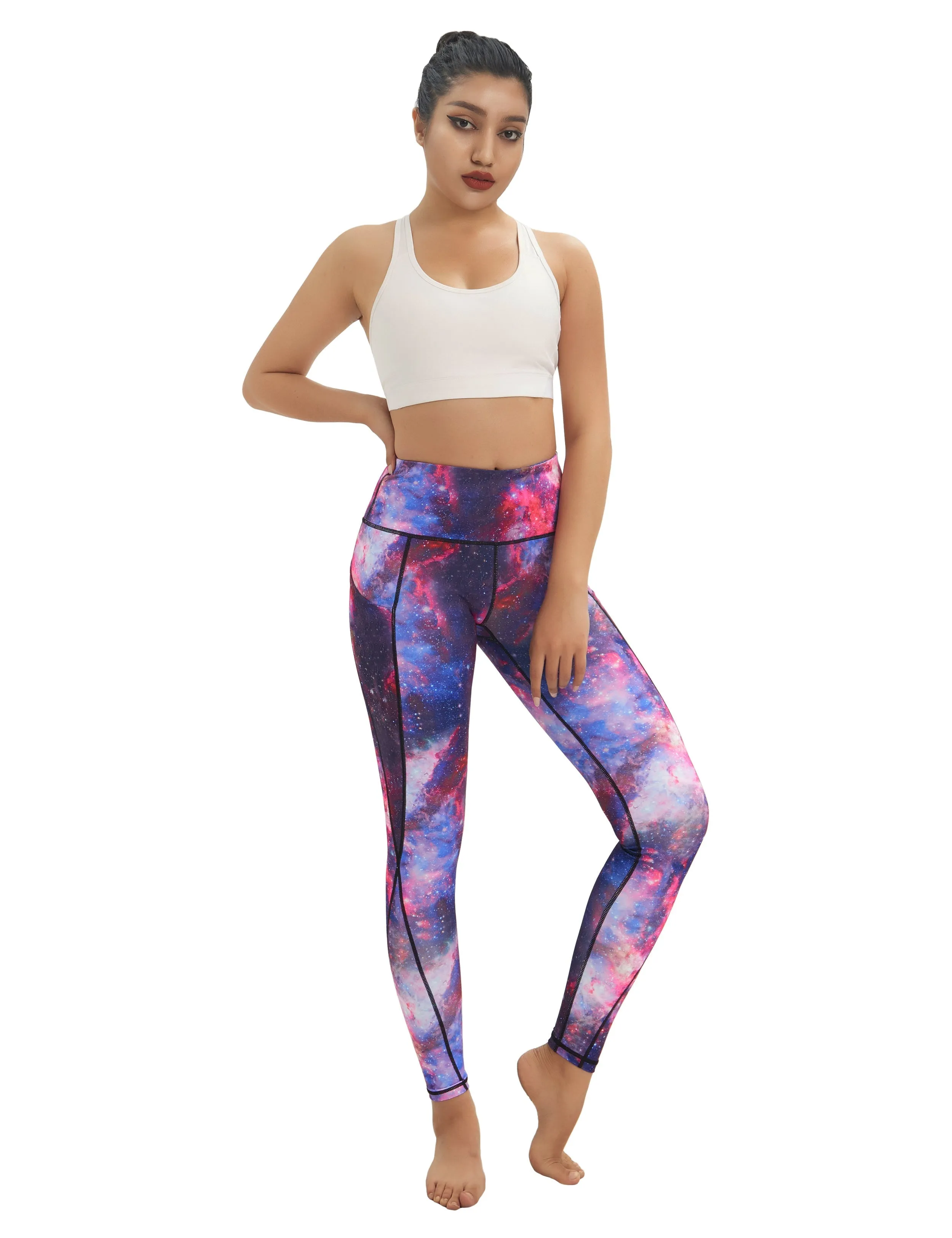 High Waist Side Pockets yogastudio Pants galaxy_yogastudio