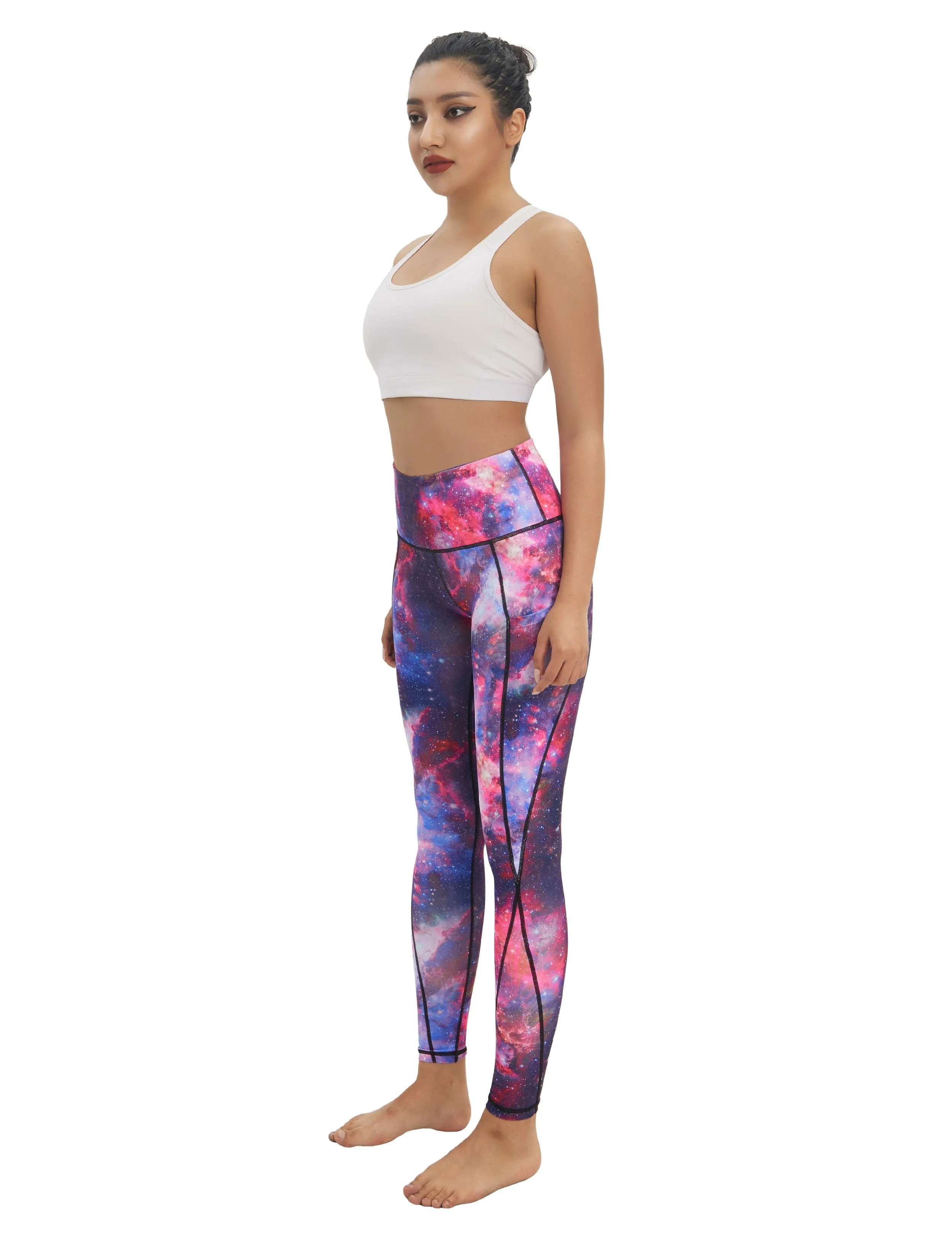 High Waist Side Pockets yogastudio Pants galaxy_yogastudio