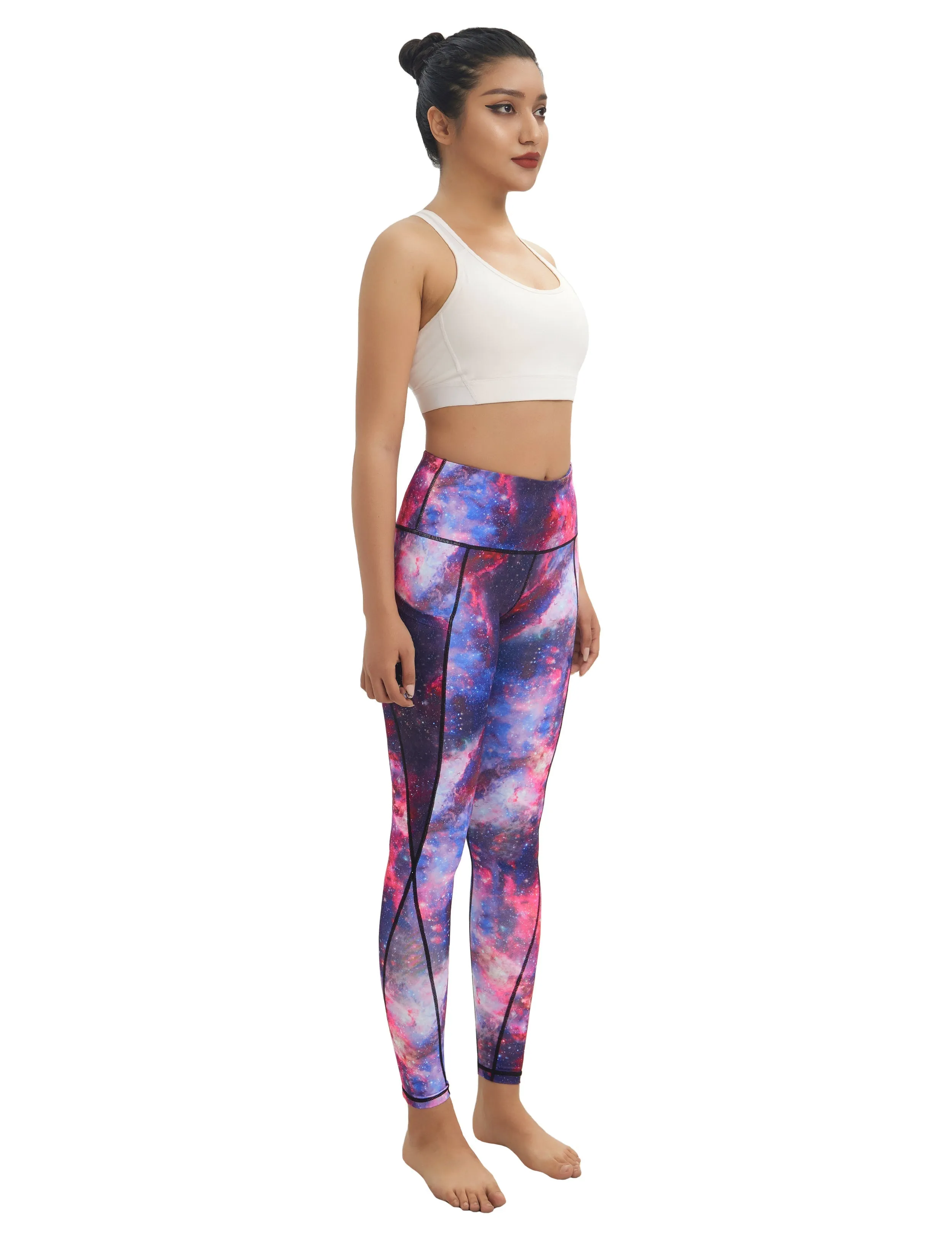 High Waist Side Pockets yogastudio Pants galaxy_yogastudio