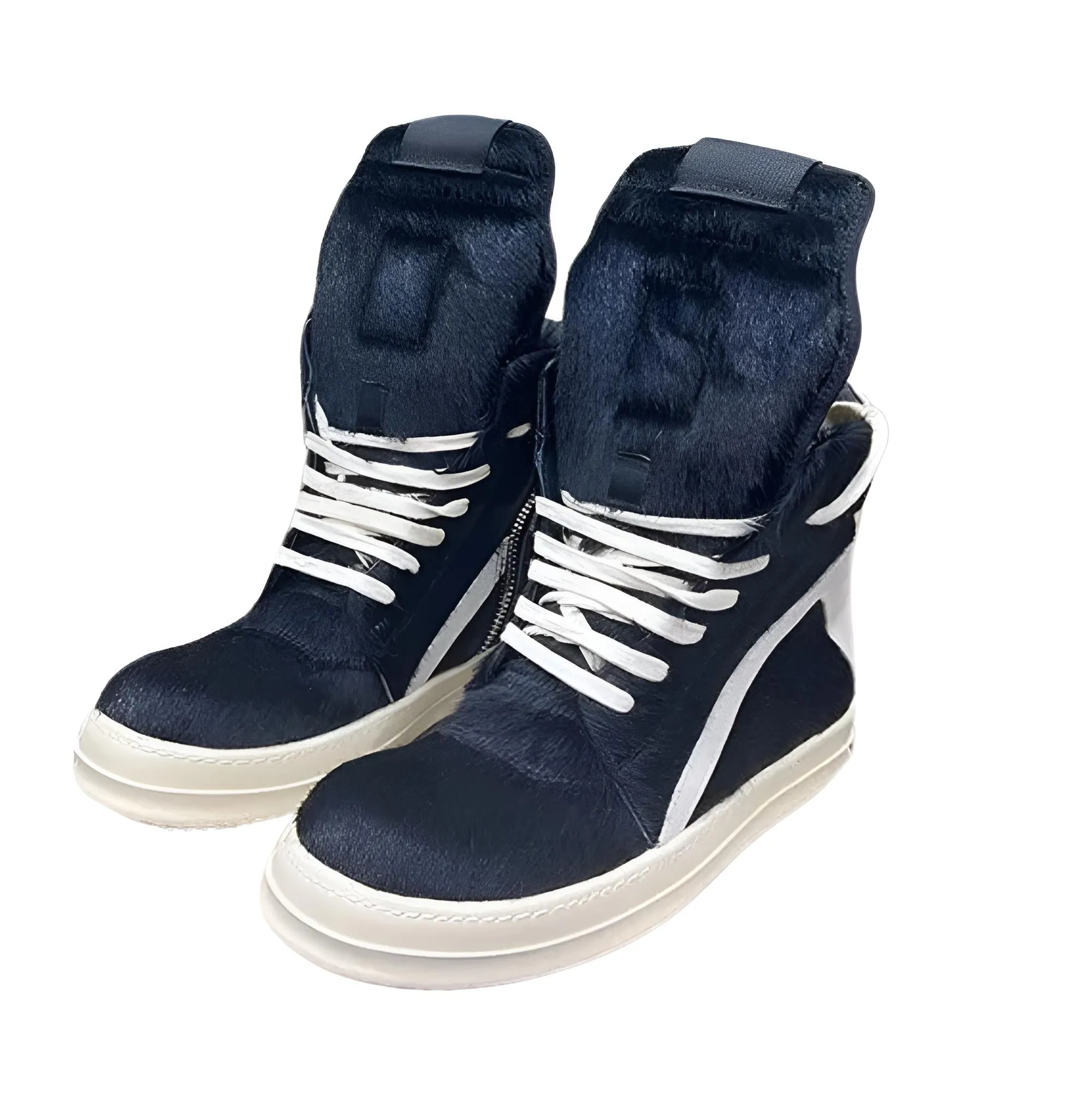 Horse Hair High Top Quality Casual Shoes Genuine Leather Luxury Sneakers