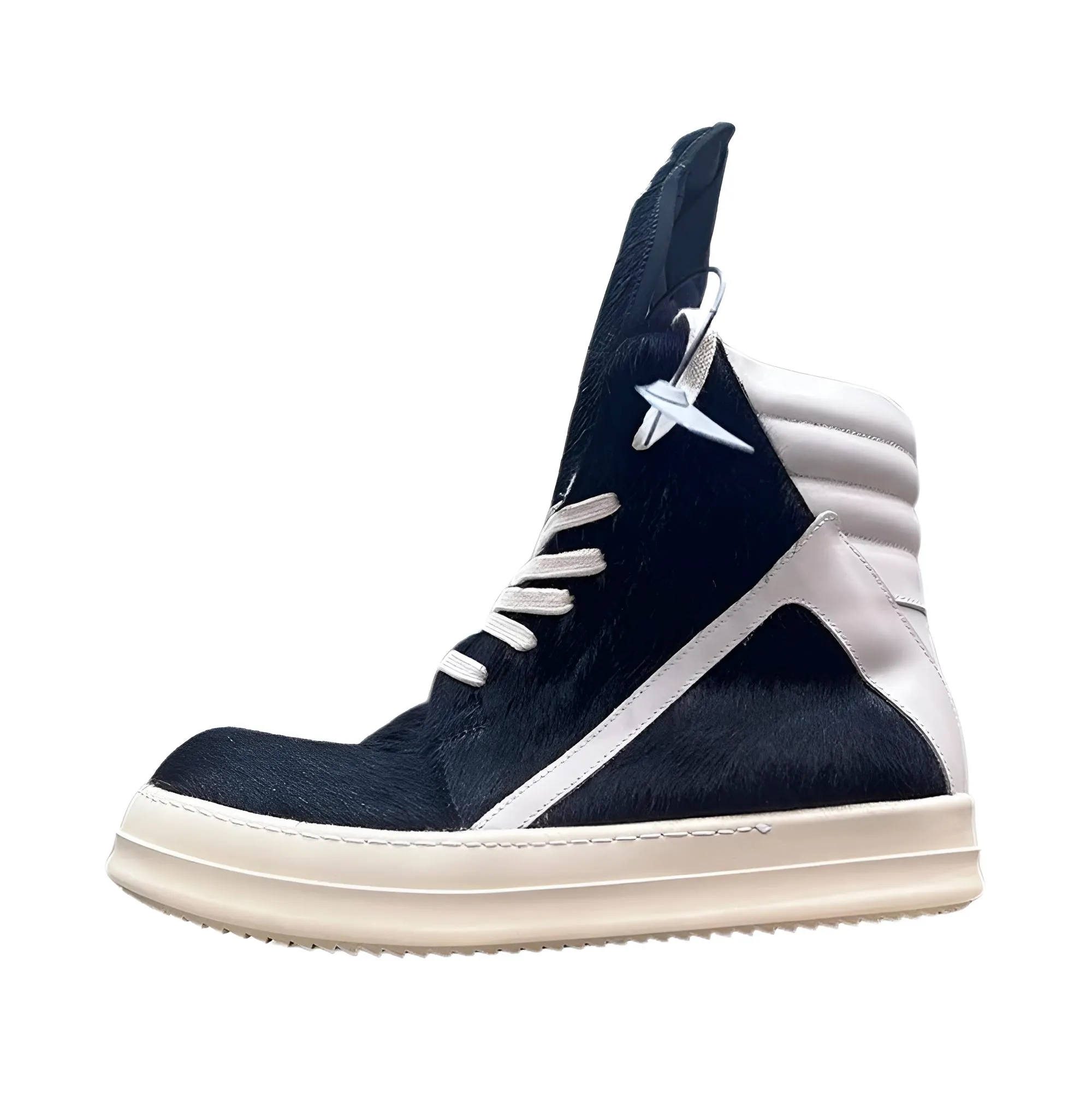 Horse Hair High Top Quality Casual Shoes Genuine Leather Luxury Sneakers