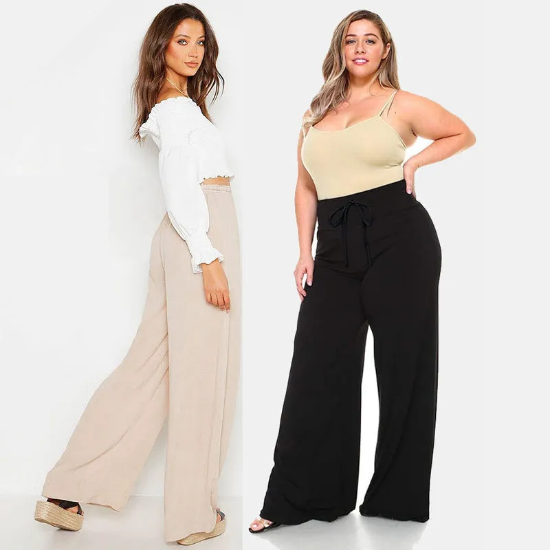 Ice Silk Wide Leg Pants - Women