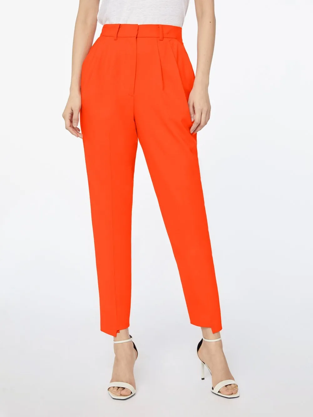 Imaan x FRAME High Pleated Trouser -- Poppy