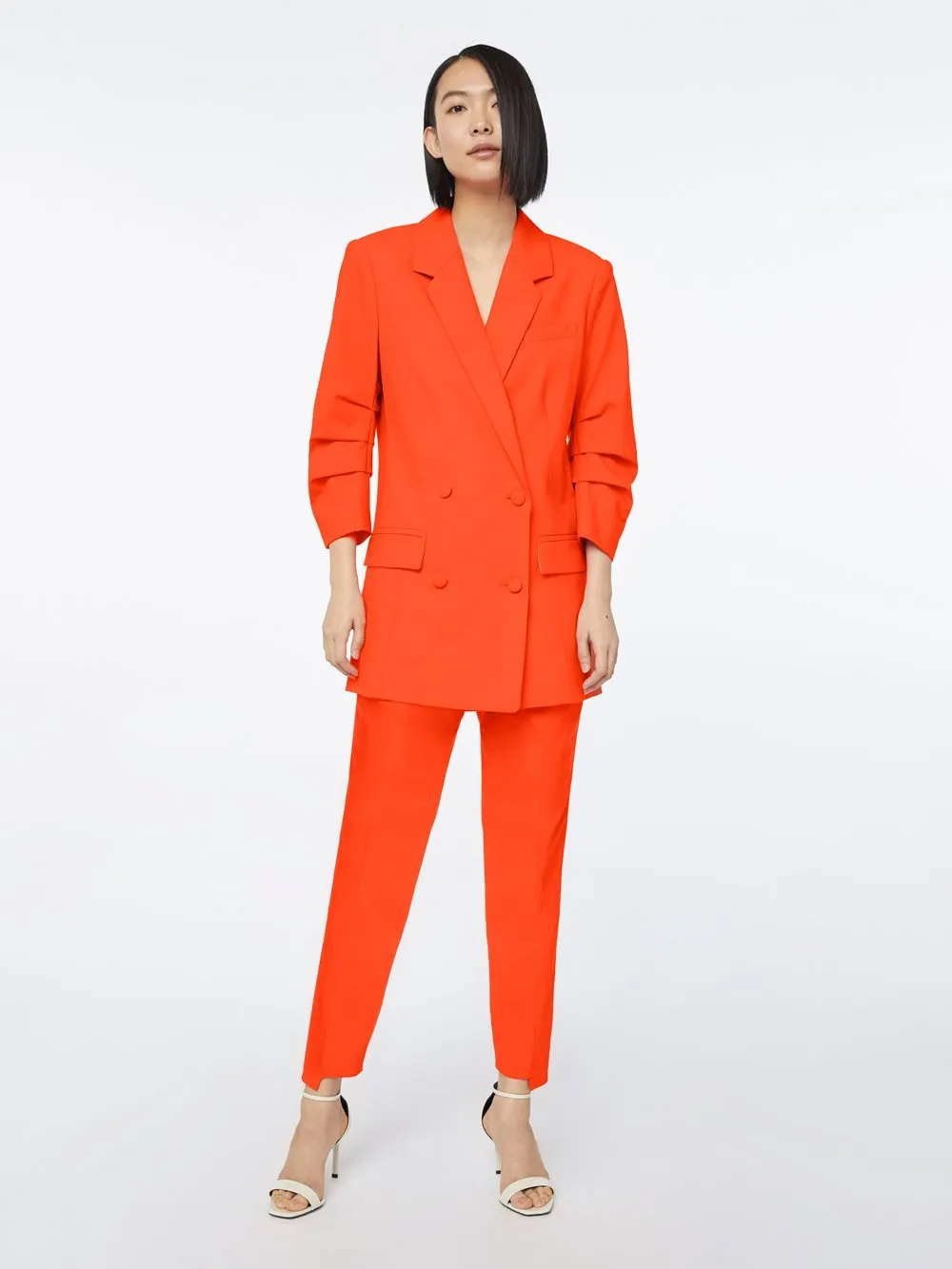 Imaan x FRAME High Pleated Trouser -- Poppy