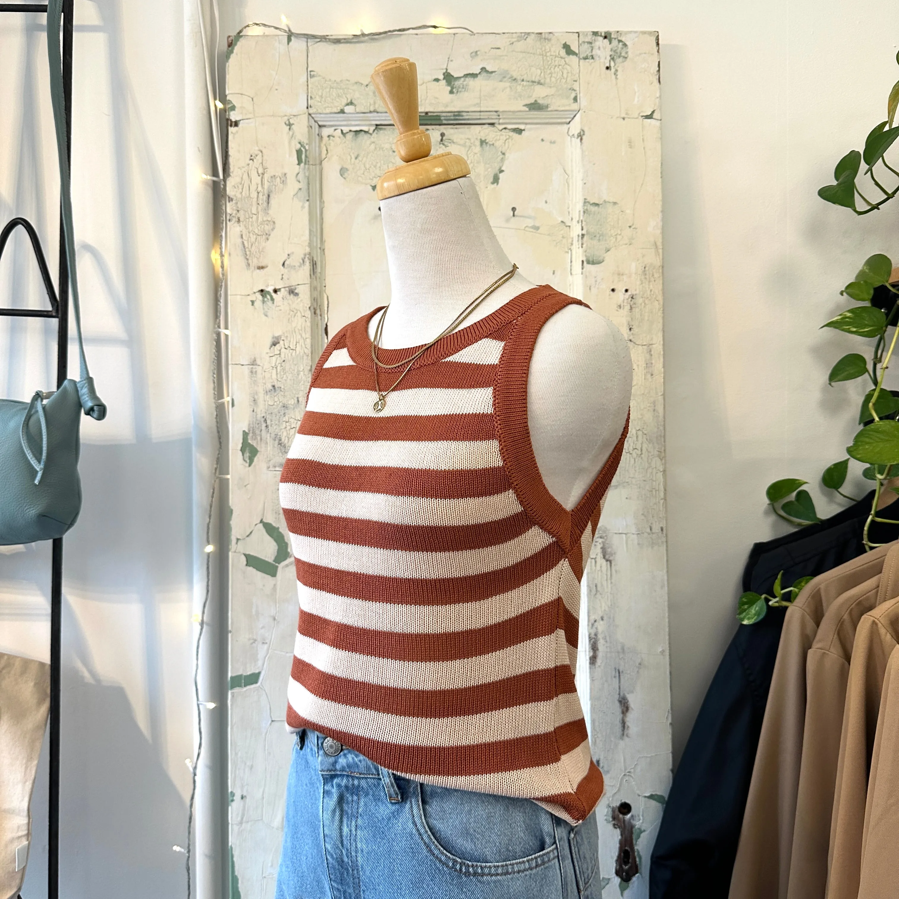 Indi & Cold // Terracotta Stripe Knit Tank *Last Size XL