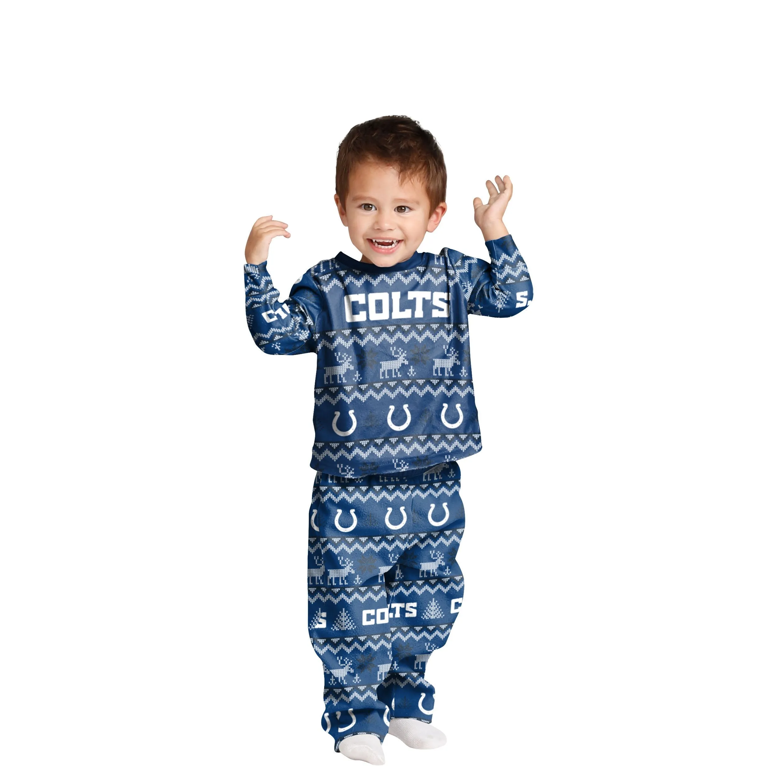 Indianapolis Colts NFL Ugly Pattern Family Holiday Pajamas