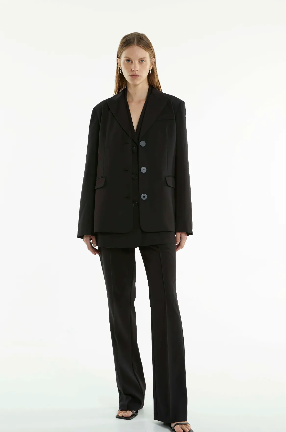 INTERCHANGE TAILORED TROUSERS - BLACK