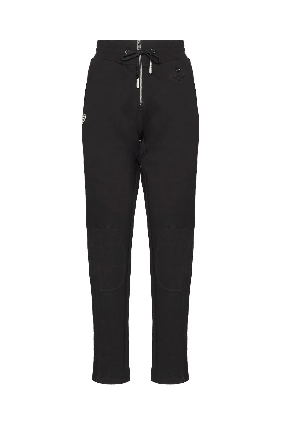 Interlock sweatpants with knees patches