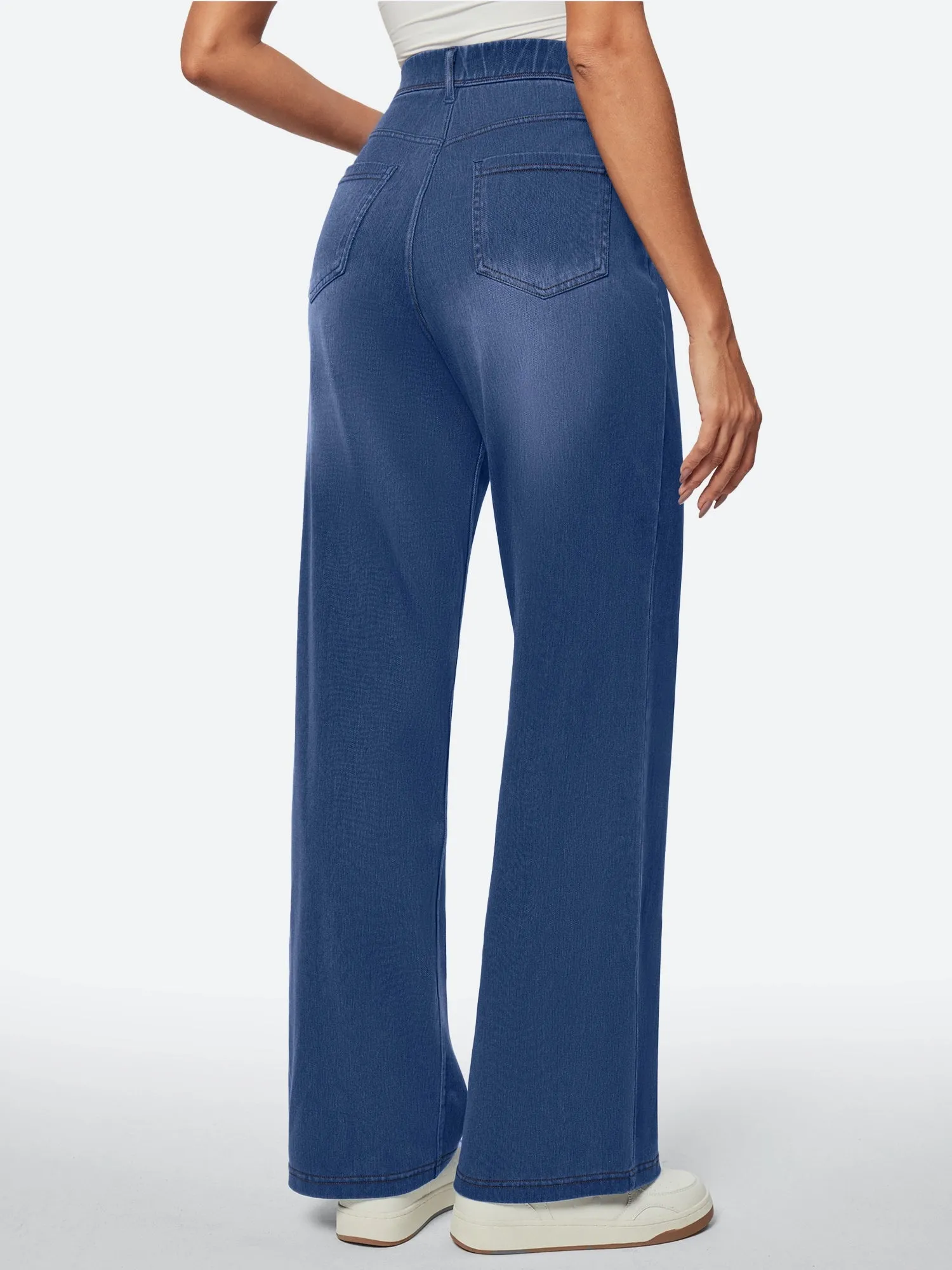 IUGA FlexDenim™ High Waist Pull On Wide Leg Jeans