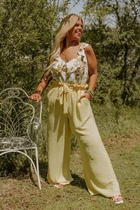 Ivy Brunch High Waist Pants In Yellow Curves