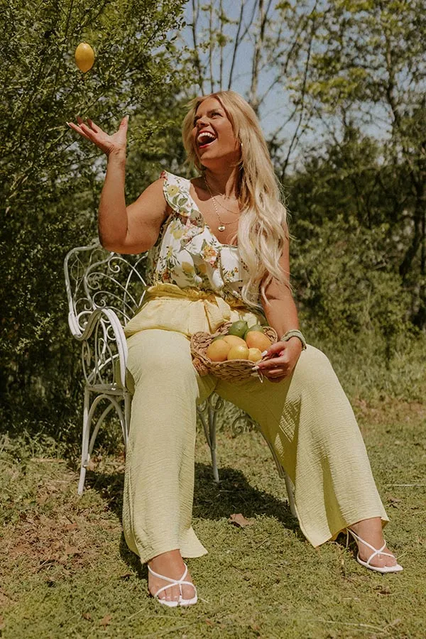 Ivy Brunch High Waist Pants In Yellow Curves