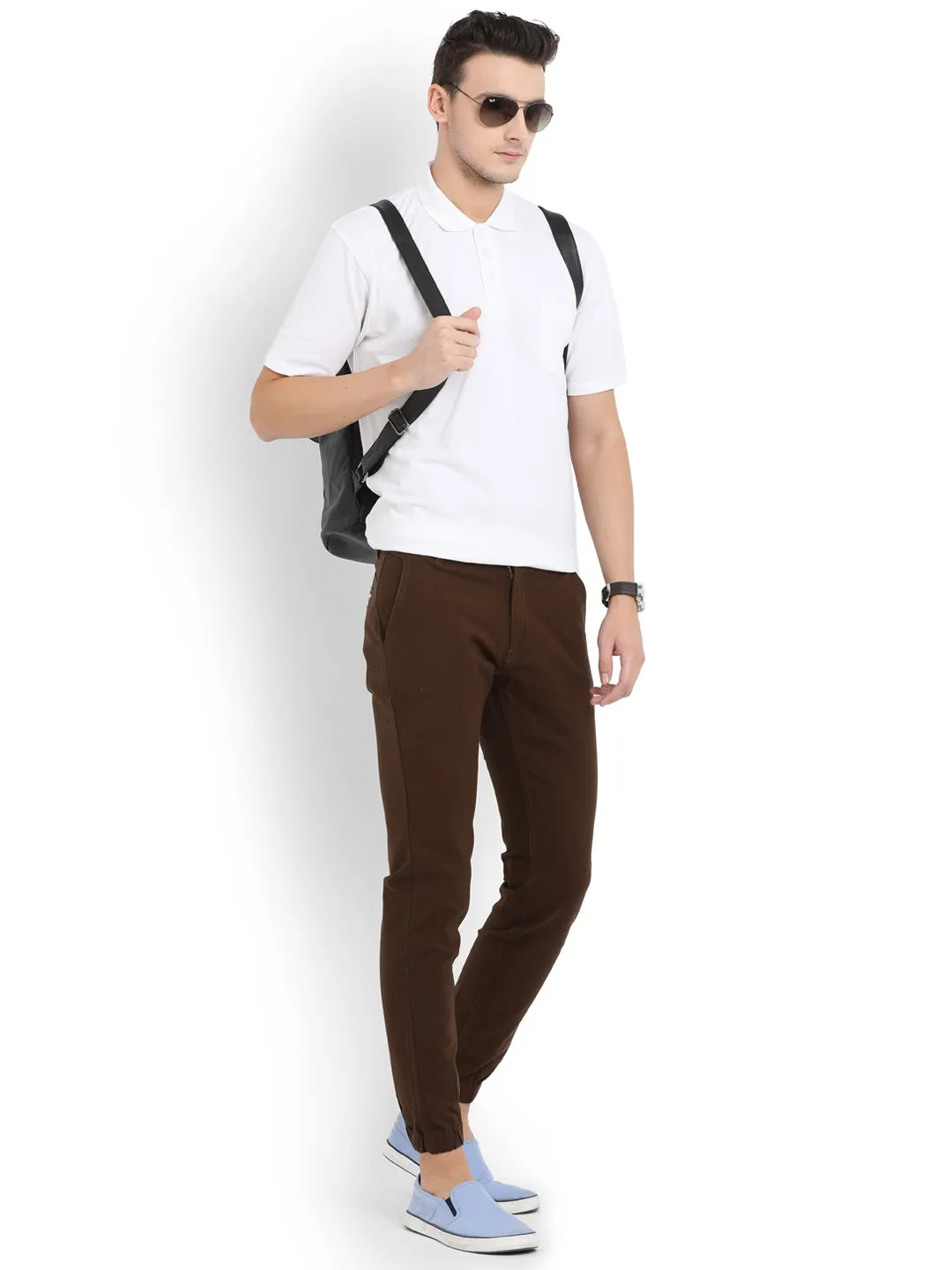 JDC Casual Solid Jogger Trouser - Brown