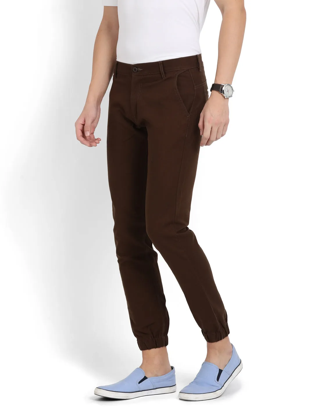 JDC Casual Solid Jogger Trouser - Brown