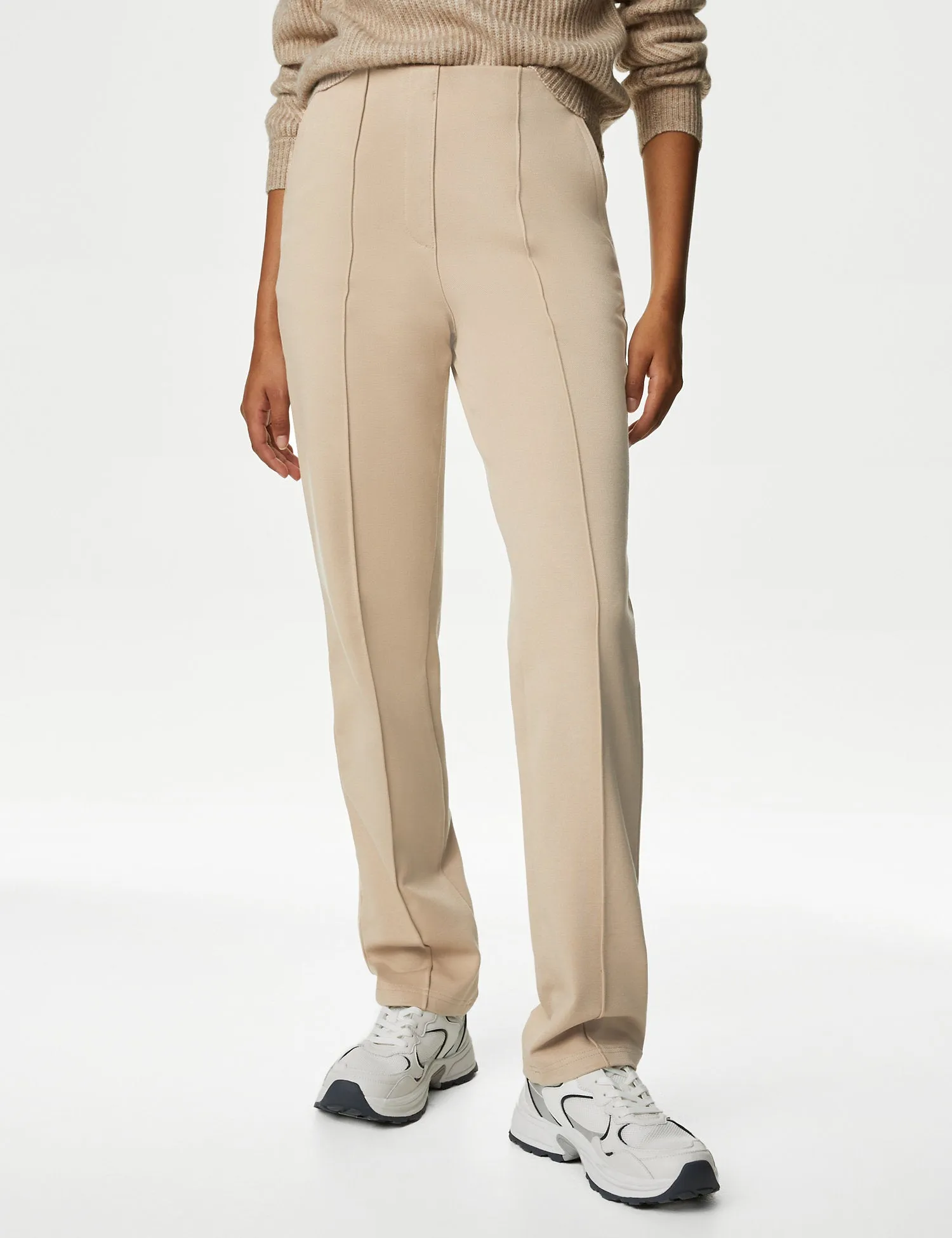 Jersey Twill Straight Leg Trousers